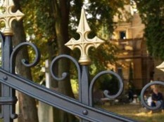 Brána na hřbitov do Kuřívod, detail špic